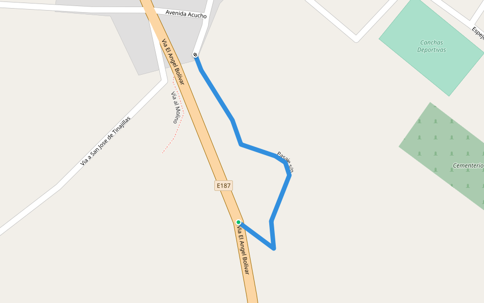 Pasaje s/n walking route map in Tulcán