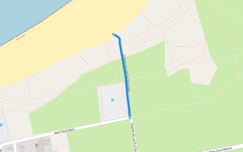 Chemin du Loc'h a Toul Gwin walking route map in Penmarc'h