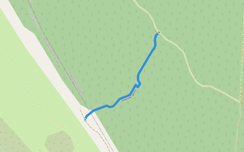 Зимняя тропа walking route map in Penza