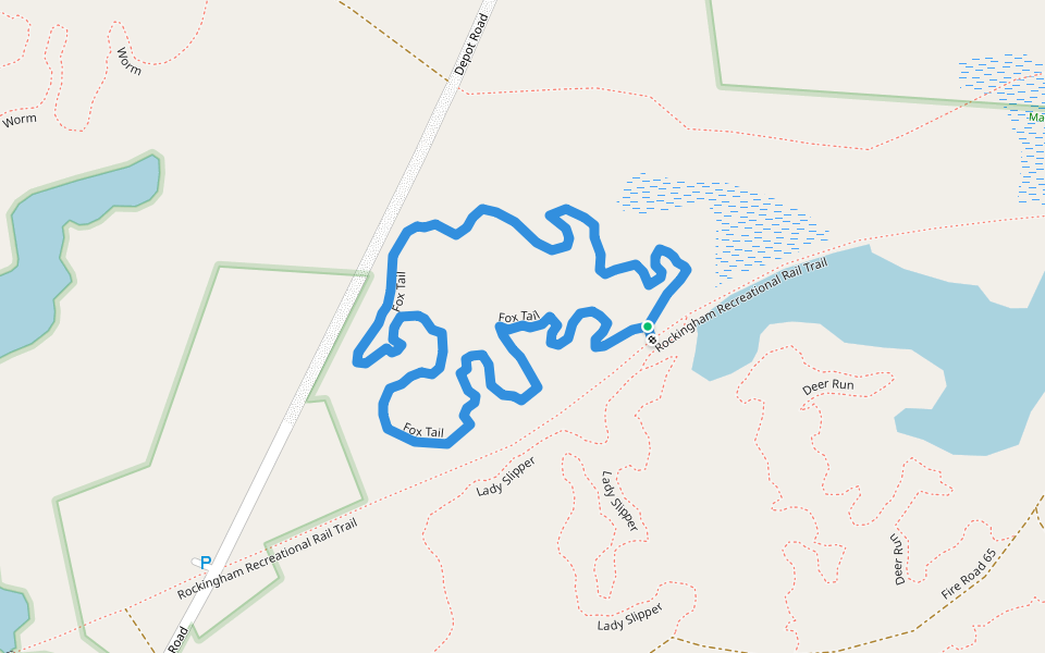 Fox Tail walking route map in Auburn