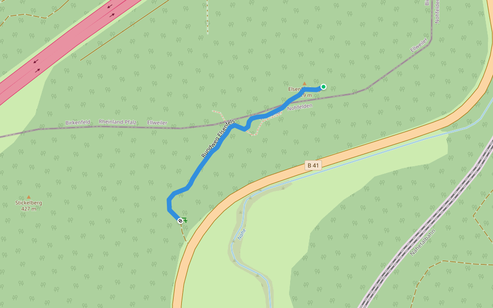 Rundweg Elsenfels walking route map in Nohfelden