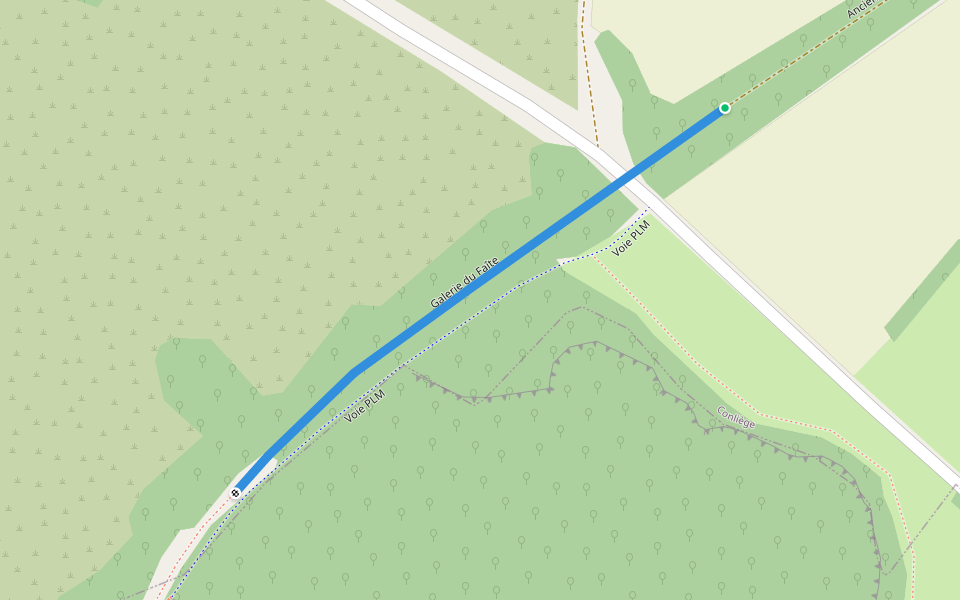 Galerie du Faîte walking route map in Conliège