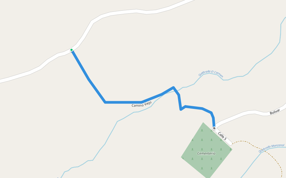 Camino Viejo walking route map in Monte Olivo