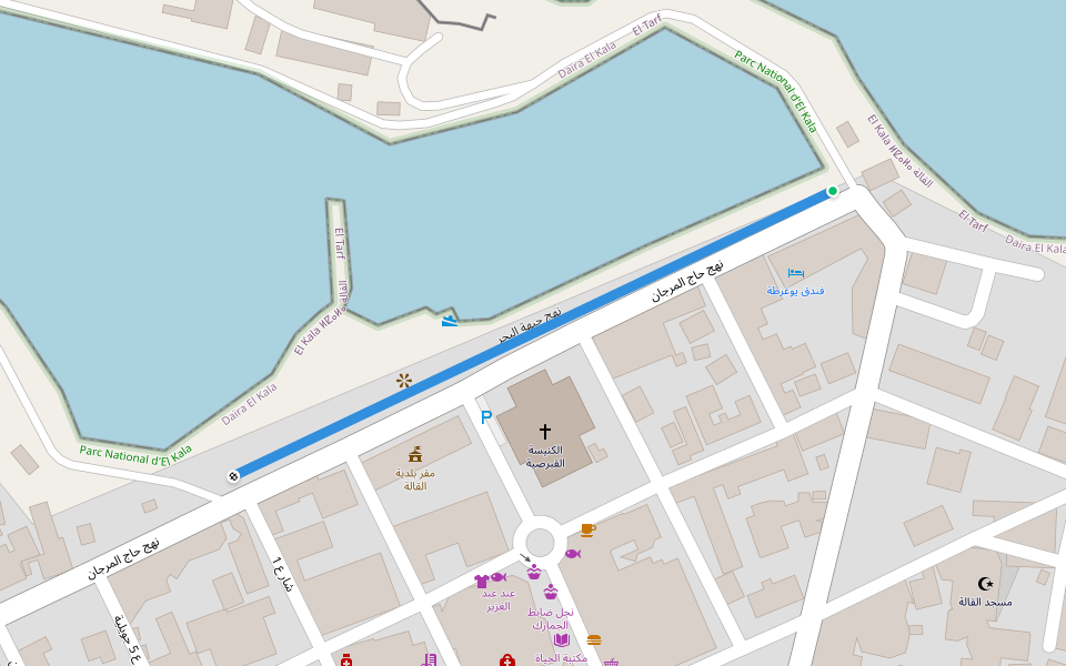 نهج جبهة البحر walking route map in El Kala