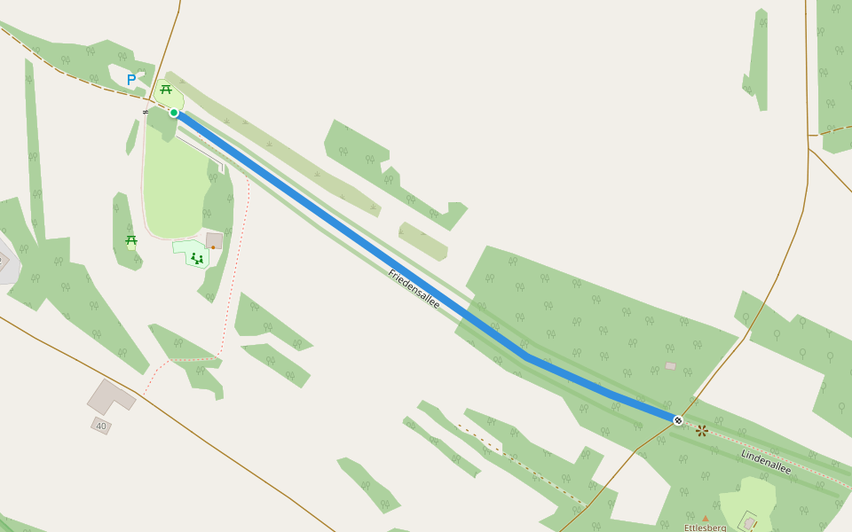 Friedensallee walking route map in Weissach