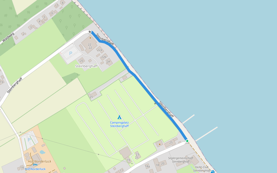 Steinberghaff walking route map in Steinberg