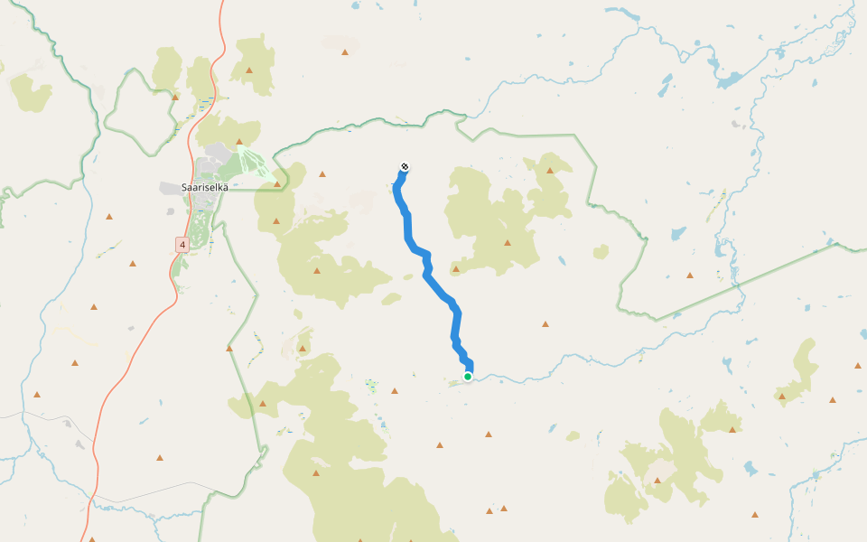 Retkeilyreitti, Taajoslaavu-Vellinsärpimä walking route map in Inari