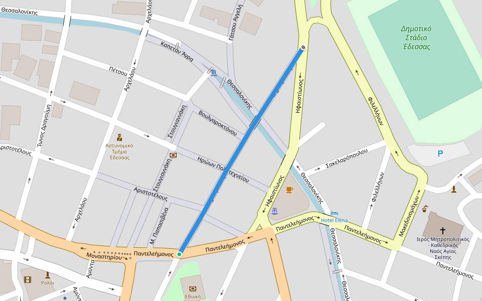 Δημοκρατίας walking route map in Edessa