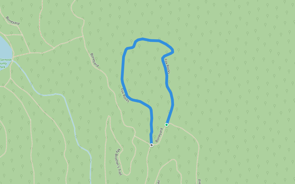 Fox Rocks walking route map in Carbondale