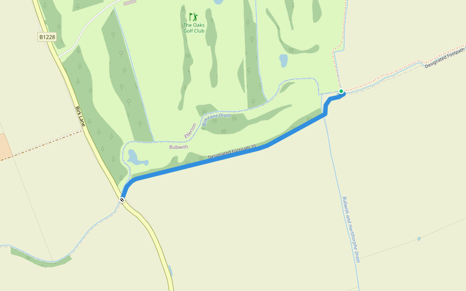 Designated Footpath 20. walking route map in Aughton