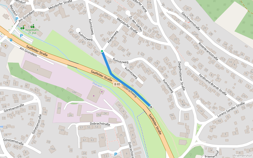 Dobrachweg walking route map in Kulmbach