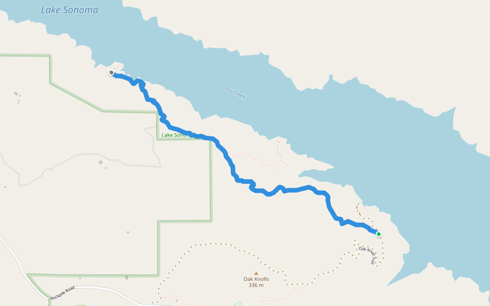Huff n' Puff Trail walking route map in Geyserville