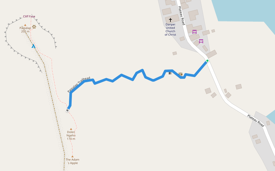 Paipalap Trailhead walking route map in Ipwal
