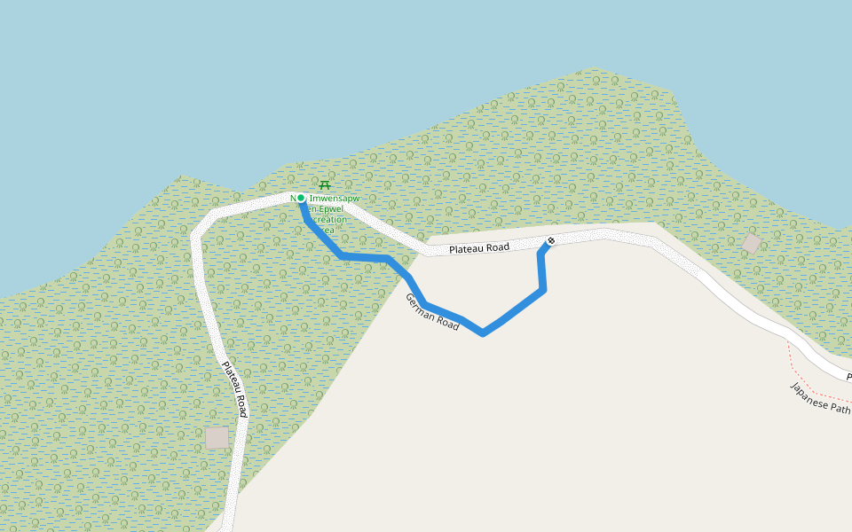 German Road walking route map in Ipwal