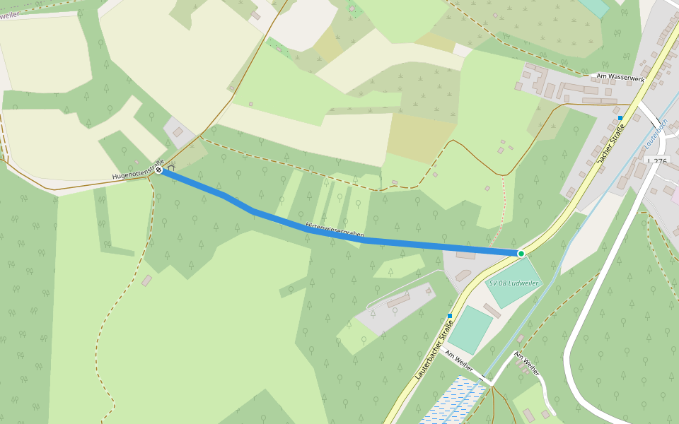 Hirtenwiesergraben walking route map in Völklingen