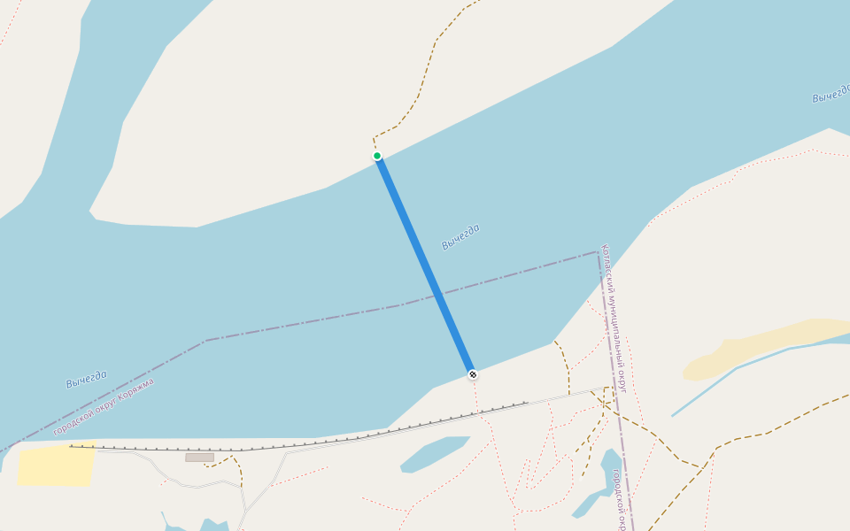 раньше были понтоны walking route map in Koryazhma