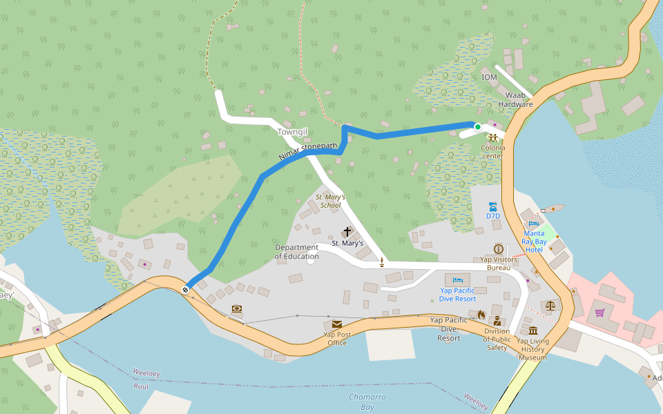 Nimar stonepath walking route map in Colonia