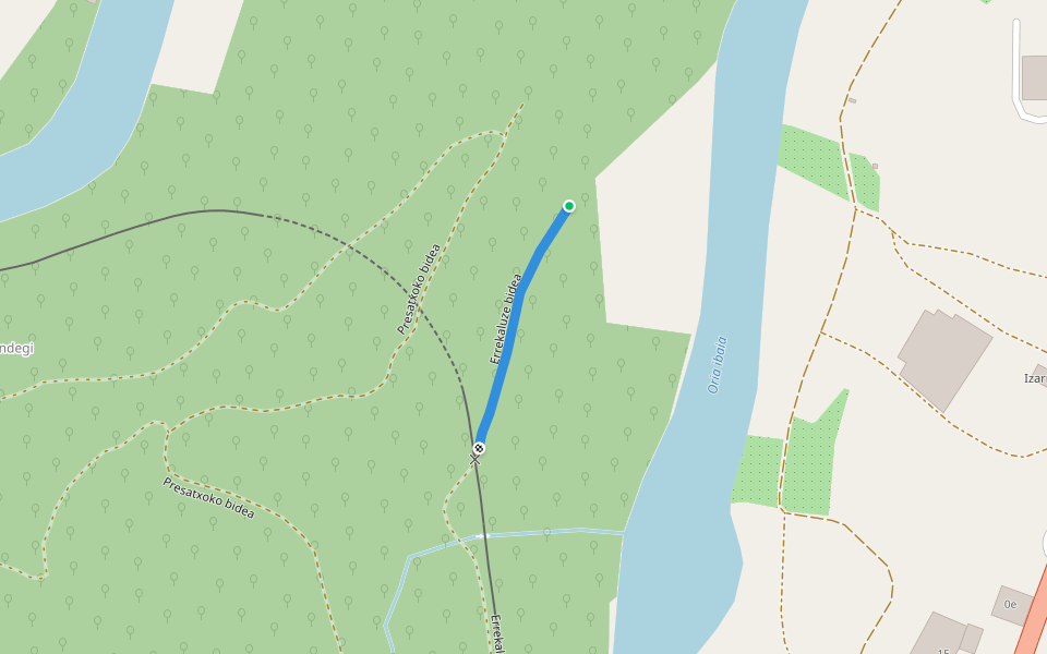 Errekaluze bidea walking route map in Usurbil