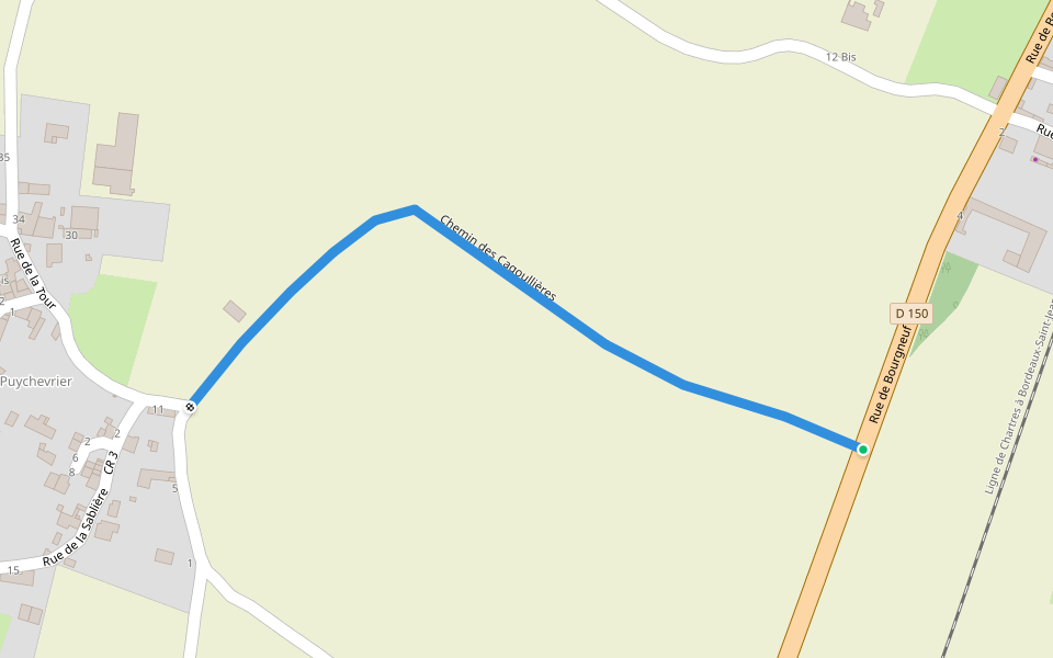 Chemin des Cagoullières walking route map in Essouvert