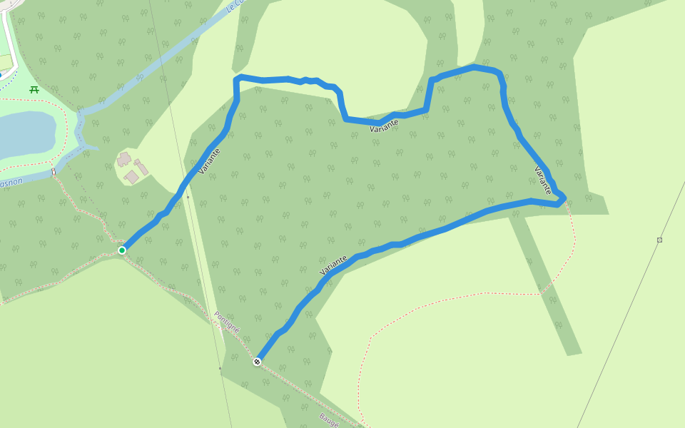 Variante walking route map in Baugé en Anjou