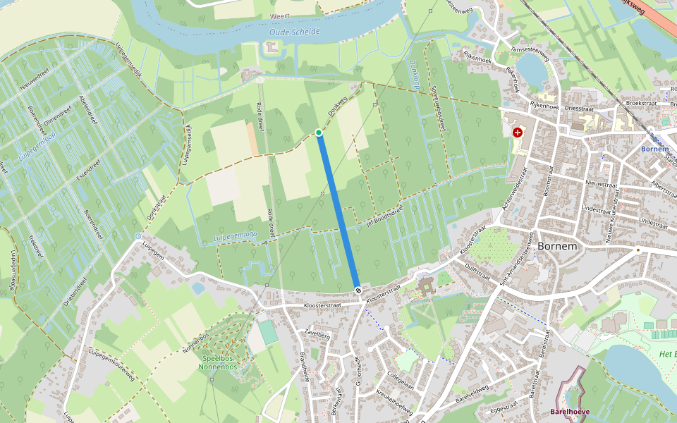 Oudedreef walking route map in Bornem