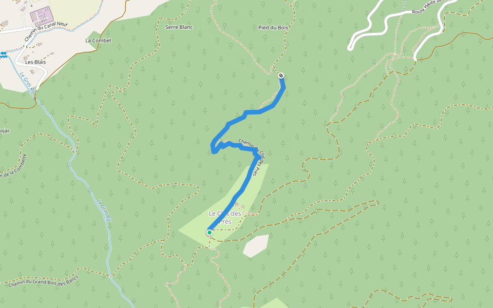 Chemin du Clot des Prés walking route map in Villar-Saint-Pancrace
