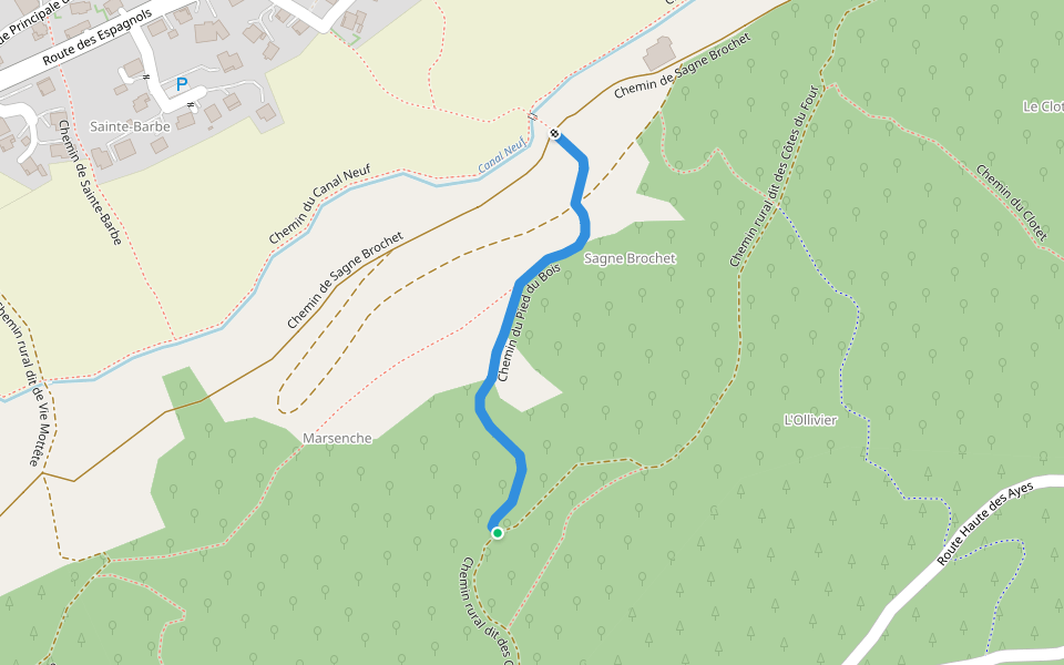 Chemin du Pied du Bois walking route map in Villar-Saint-Pancrace
