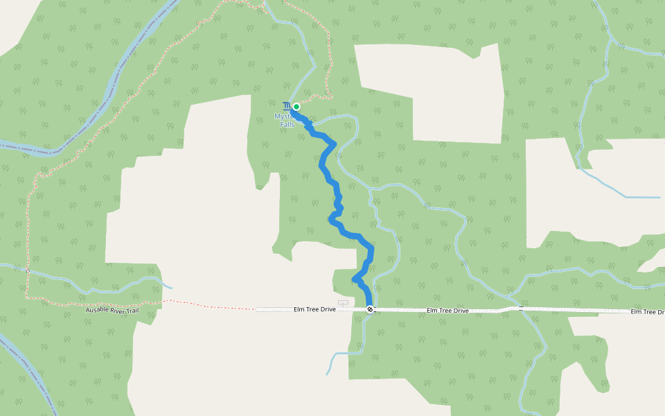 Mystery Falls Trail walking route map in Parkhill