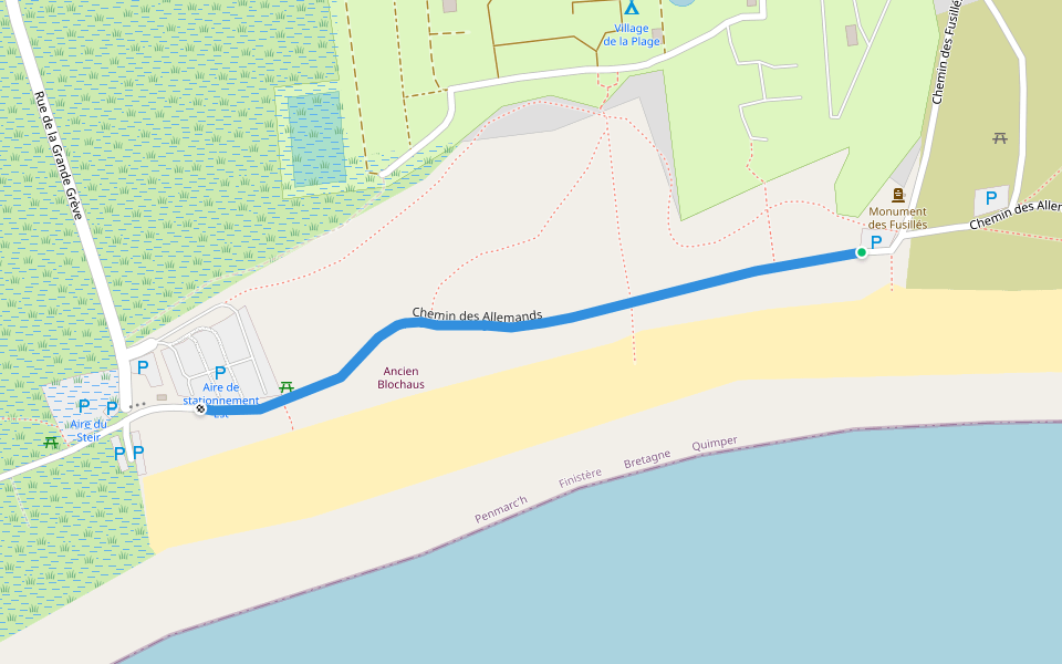 Chemin des Allemands walking route map in Penmarc'h