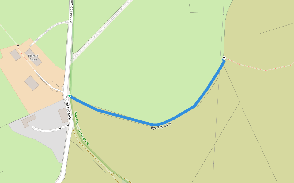 Rye Top Lane walking route map in Uppermill