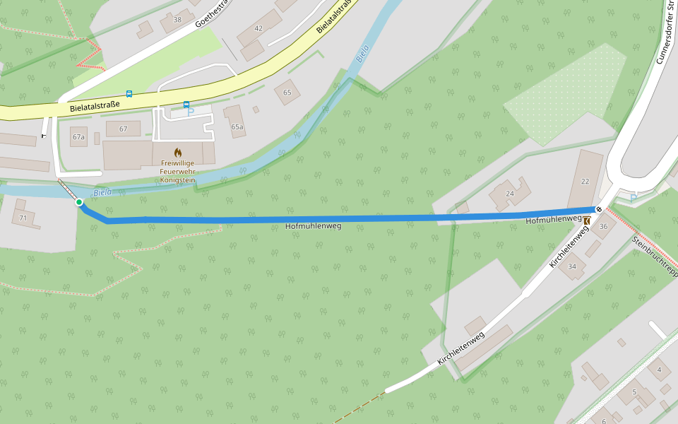 Hofmühlenweg walking route map in Königstein