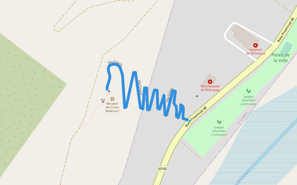 Via Crucis walking route map in Aconquija