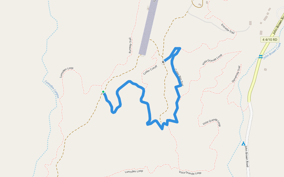Cutler Rim Trail walking route map in Gateway