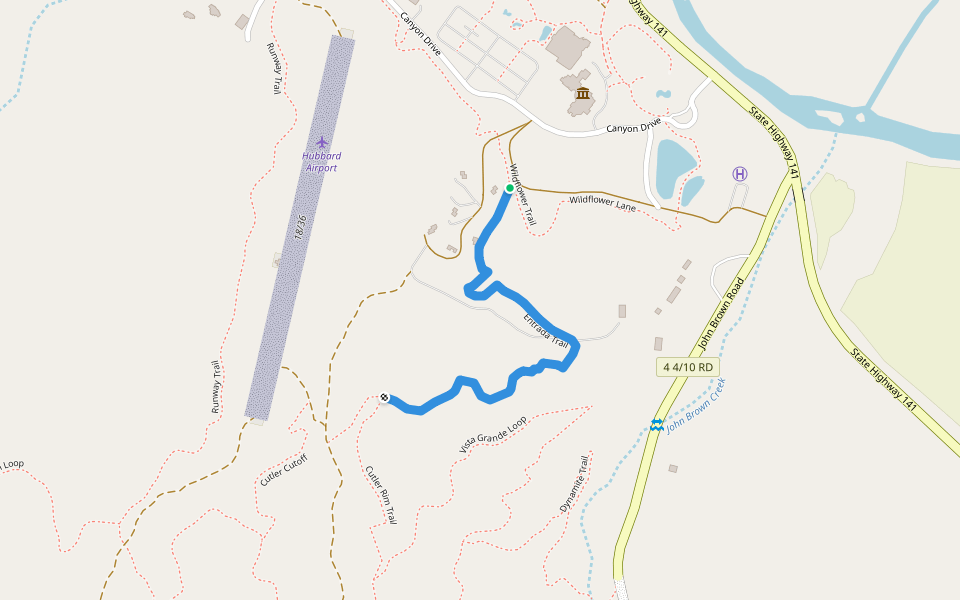 Entrada Trail walking route map in Gateway