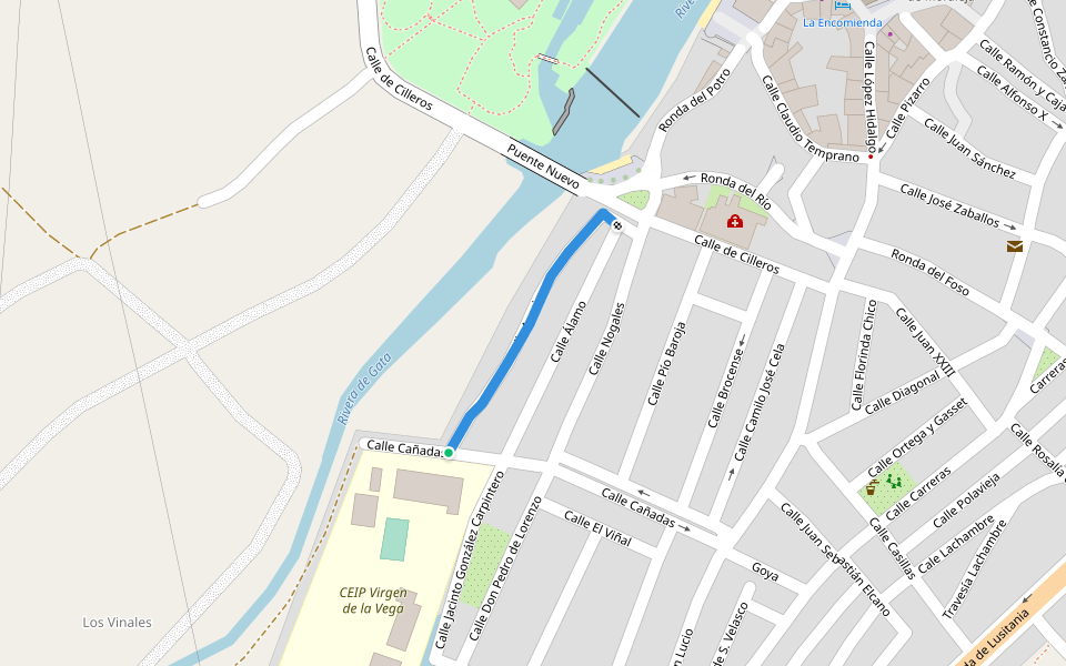 Acacias walking route map in Moraleja