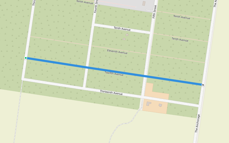 Twelfth Avenue walking route map in French Island