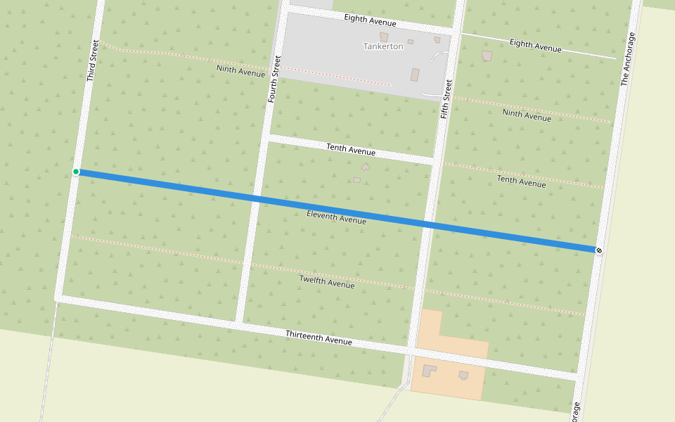 Eleventh Avenue walking route map in French Island