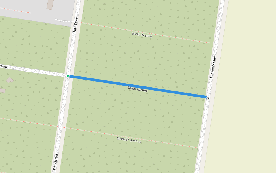 Tenth Avenue walking route map in French Island