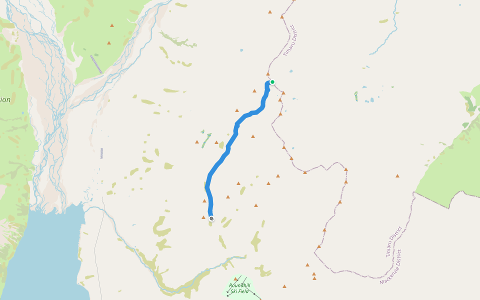 Camp Stream Track walking route map in Peel Forest