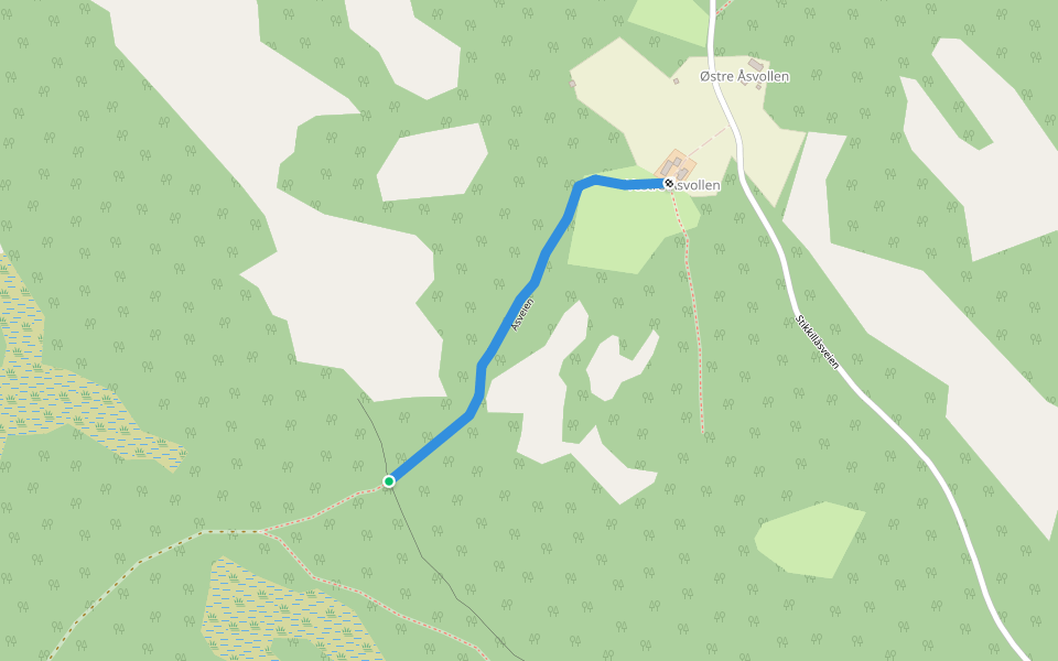 Åsveien walking route map in Røros