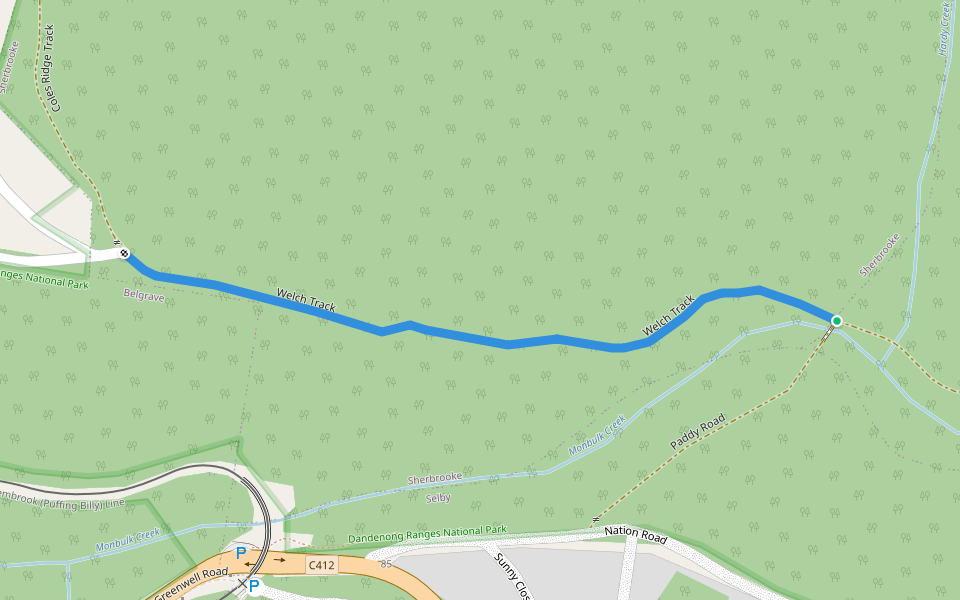 Welch Track walking route map in Selby