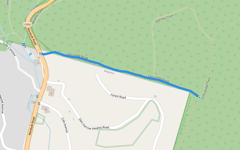 Libscombe Break walking route map in Belgrave