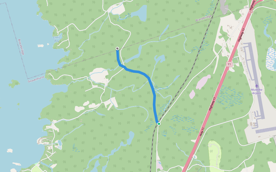 TCT: Gravenhurst walking route map in Gravenhurst