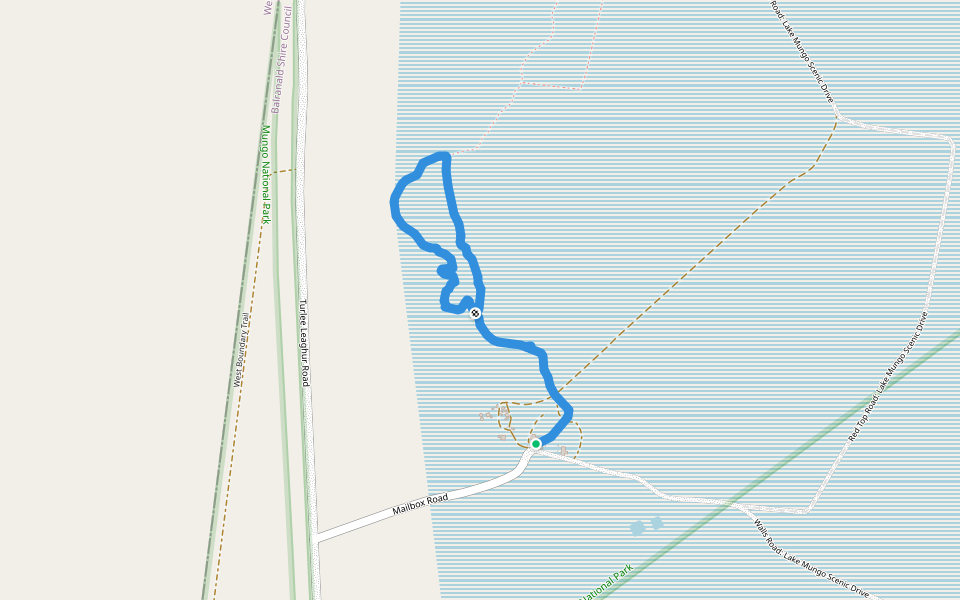 Mungo Foreshore Walk walking route map in Mungo