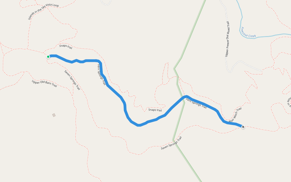 Fern Springs Trail walking route map in Occidental