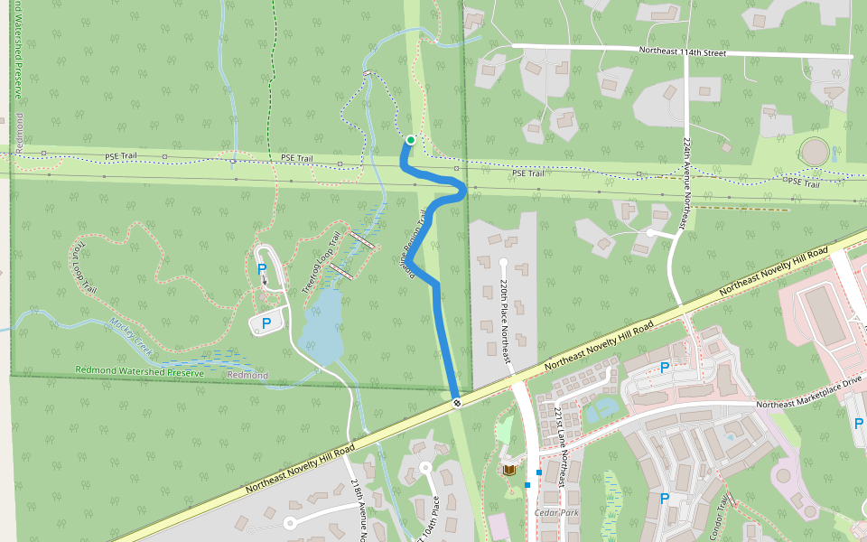 Pipeline Region Trail walking route map in Union Hill-Novelty Hill