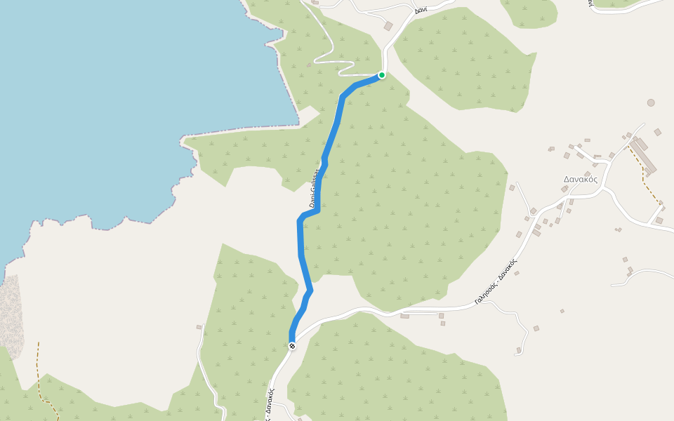 Dani-Galissas walking route map in Ano Syros