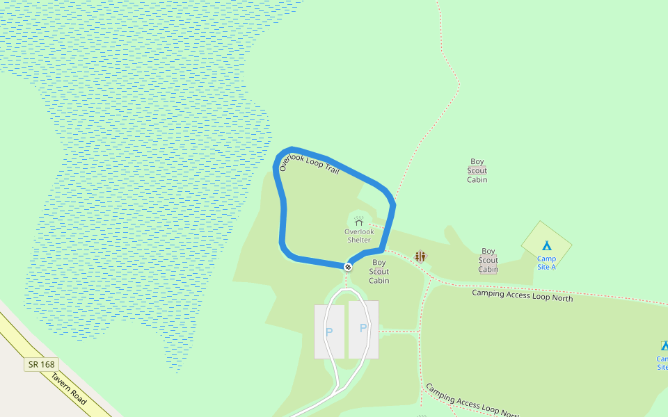 Overlook Loop Trail walking route map in Burton
