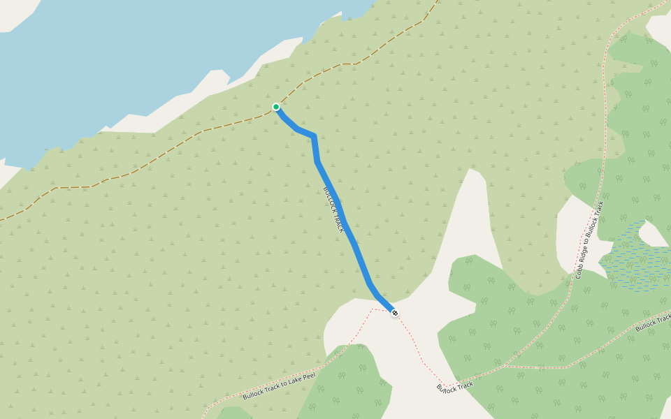 BULLOCK TRACK walking route map in Upper Tākaka