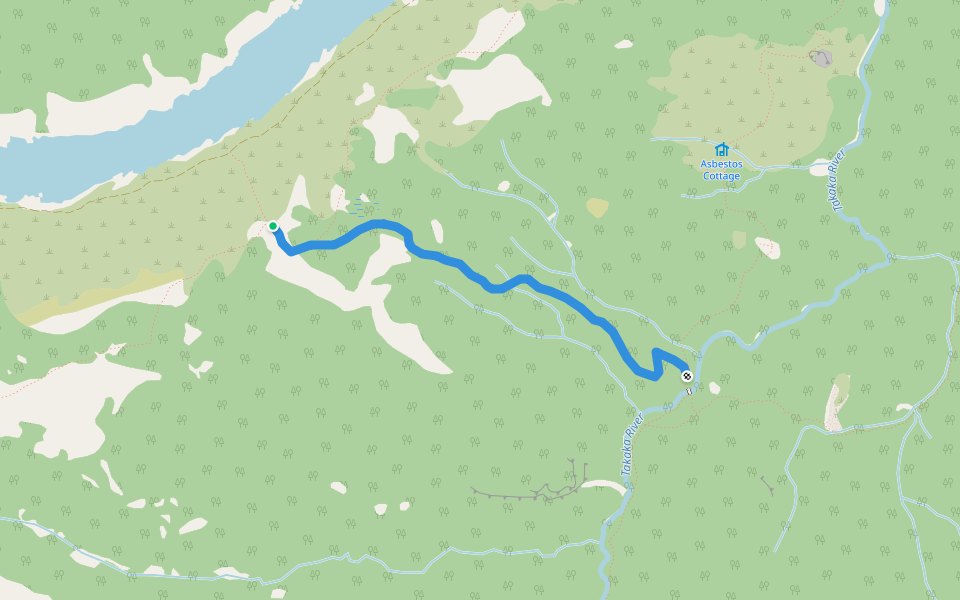 Bullock Track walking route map in Upper Tākaka